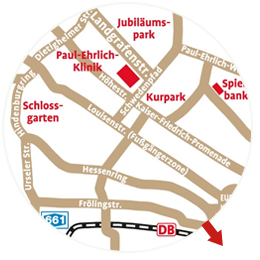 Karte zum Gebiet um unsere Reha-Klinik in Bad Homburg Karte zum Gebiet um unsere Reha-Klinik in Bad Homburg